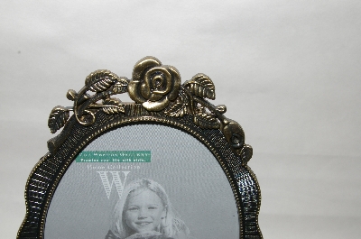 +Oval Brass Cast "Rose" Picture Frame