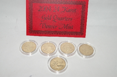 +MBA #85-261 "Set Of  5 2004  24KT Denver Mint State Quarters