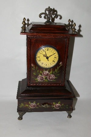 +MBA #85-080   " Hand Painted Old Fashioned Wooden  Clock