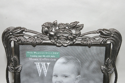 +MBA #85-001  " The Western Gallery  Pewter "Rose Garden Picture Frame 5x7