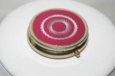 +MBA #87-160  "Vintage Pink & Gold Tone Round Pill Box