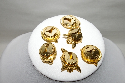 +MBA #89-021  "Set Of 6 Gold Plated Angel Button Covers