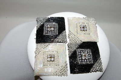+MBA #89-129  "Set Of 4 Sew On Bead, Faux Pearl & Rhinestone Appliques