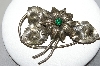 +MBA #87-289   Vintage Silver Plated Flower Brooch