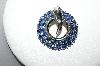 +MBA #87-332  Vintage Silvertone Blue AB Crystal Pin/Pendant