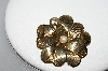 +MBA #88-421  Vintage Gold Plated Flower & Center Pearl Pin