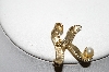 +MBA #89-099  14K Gold Plated "K" Pin With Pearl