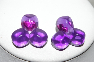 +MBA #88-412   Avon  Acrylic Purple Pierced Earrings
