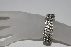 +MBA #95-066 "Vintage Silvertone Clear Crystal Rhinestone Stretch Bracelet"