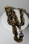 +MBA #97-136 "Vintage Goldtone & Black Woven Chain Necklace"