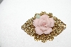 +MBA #96-066 "Vintage Goldtone Porcelain Rose Pin"