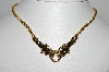 +MBA #96-114 "Vintage Gold Plated Double Leopard Necklace"