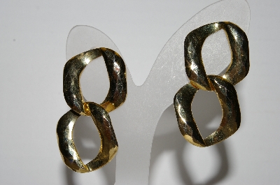 +MBA #94-060  "Vintage Goldtone Two Part Pierced Earrings"