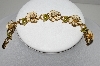 +MBA #93-015  "Coro Goldtone Floral Enameled & AB Rhinestone Bracelet"