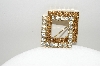 +MBA #99-479  "Vintage Goldtone Double Square Rhinestone Pin"