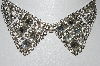 +MBA #99-527  "Vintage Silvertone Clear Crystal Rhinestone Bow Style Choker"