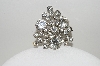 +MBA #99-528  " Vintage Silvertone Clear Crystal Rhinestone Pin"