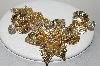 +MBA #99-018  "Judy Lee Goldtone Flower Pin/Pendant  & Matching Earrings Set"