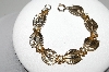 +MBA #99-068  "Vintage Goldtone Clear Crystal Leaf Bracelet"