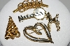 8.40MBA #E43-013  "Lot Of 5 Goldtone Vintage Small Pins"