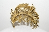 **MBA #E46-052   "Vintage Gold Plated Fancy Leaf Pin"