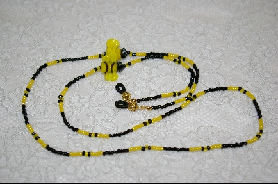 +MBA #6551  "Bumble Bees With Black & Yellow Glass Beads