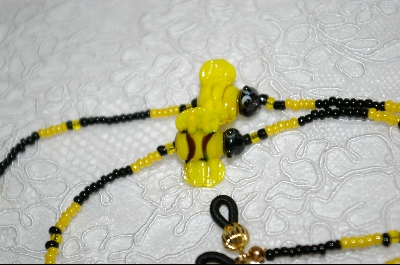 +MBA #6551  "Bumble Bees With Black & Yellow Glass Beads