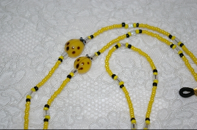 +MBA #6566  "Yellow Lady Bugs With Yellow, Black & Clear Glass Beads