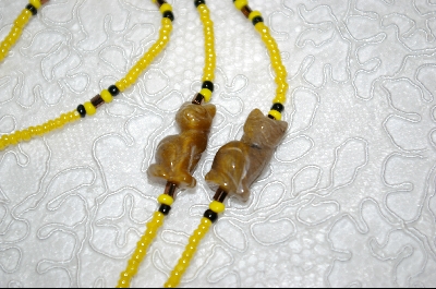 +MBA #6575   "Tiger Eye Hand Carved Cats