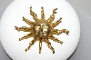 +MBA #91-128   "Vintage Gold Plated Fancy Sun Pin"