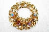 **MBA #E48-105   "Vintage Made In Austrial Fancy Crystal Rhinestone & Enamel Pin"