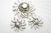 +"HOLD"  MBA #E48-074   "Judy Lee Gold Tone Fancy Milk Glass Stone & Clear Rhinestone Pin & Earring Set"