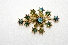 **MBA #E48-141   "Vintage Made In Austria Green AB Crystal Pin"
