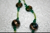+MBA #6526  "Lamp Work Green Glass Beads"