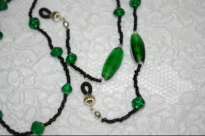 +MBA #6529  "Dark Green Glass Beads"