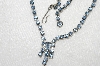 +MBA #E49-158  "Vintage Silvertone Blue Crystal Rhinestone Choker"