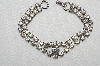 +MBA #E50-040   "Vintage Silvertone Clear Crystal Rhinestone Bracelet"