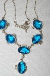 +MBA #E50-009   " Sterling 6 Stone Blue Topaz Necklace"