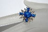 +MBA #E50-408   "Sarah Coventry Silvertone Blue Stone Ring"