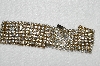 +MBA #E53-120   "Gold Tone Mesh Style AB Crystal Rhinestone Bracelet"