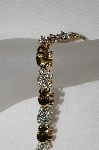 +MBA #E53-073   "Vintage Goldplated Clear Crystal  Elephant  Bracelet"