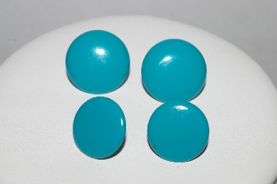 +MBA #E51-436   "Vintage Set Of 2 Turquoise Colored Acrylic Pierced Earrigs"