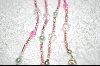 +MBA #6410  "Pink Crystals & Green Glass Pearls