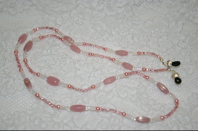 +MBA #6403  Pink Glass Pearls & Milk Pink Glass Beads