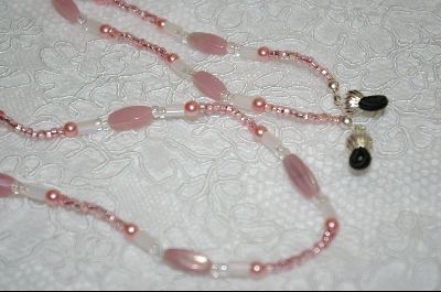 +MBA #6403  Pink Glass Pearls & Milk Pink Glass Beads
