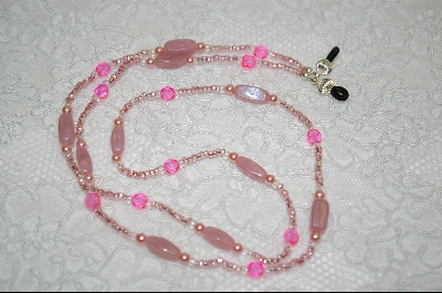 +MBA #6446  "Pink Glass Pearls, Milk Pink Glass Beads & Bright Pink Glass Beads