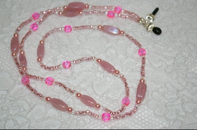 +MBA #6446  "Pink Glass Pearls, Milk Pink Glass Beads & Bright Pink Glass Beads