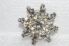 **MBA #E55-140   "Vintage Silvertone Clear Crystal Rhinestone Fancy Pin"