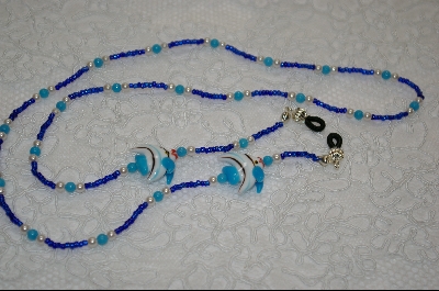+MBA #6352  "Angel Fish, White Glass Pearls & Turquoise