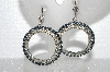 +MBA #E56-155   "Vintage Fancy Blue & Clear Crystal Rhinestone Clip On Earrings"